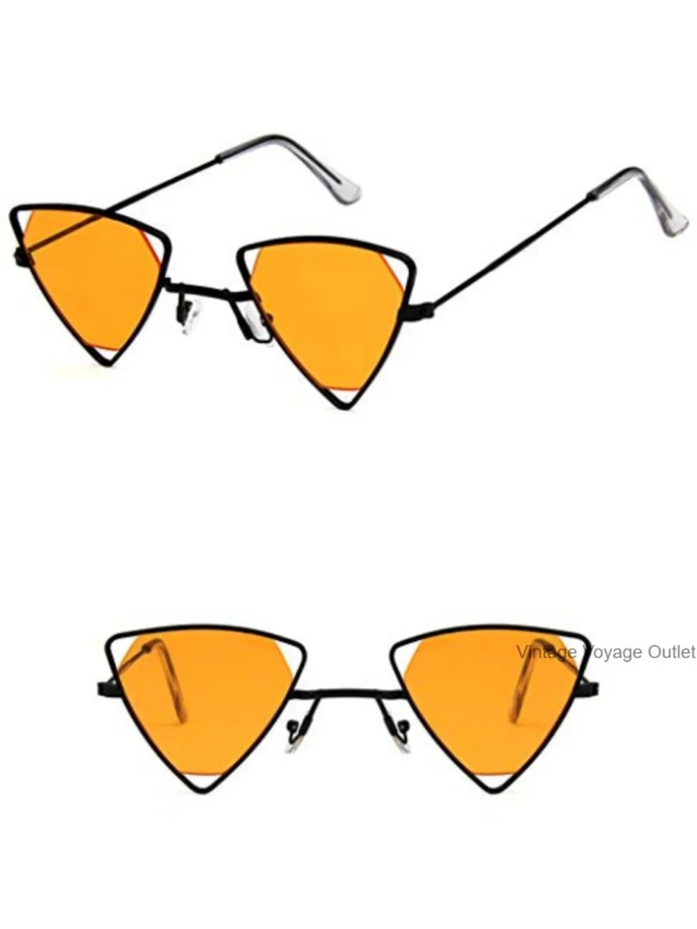 Retro Triangle Sunglasses UV Protection Metal Frame Unisex